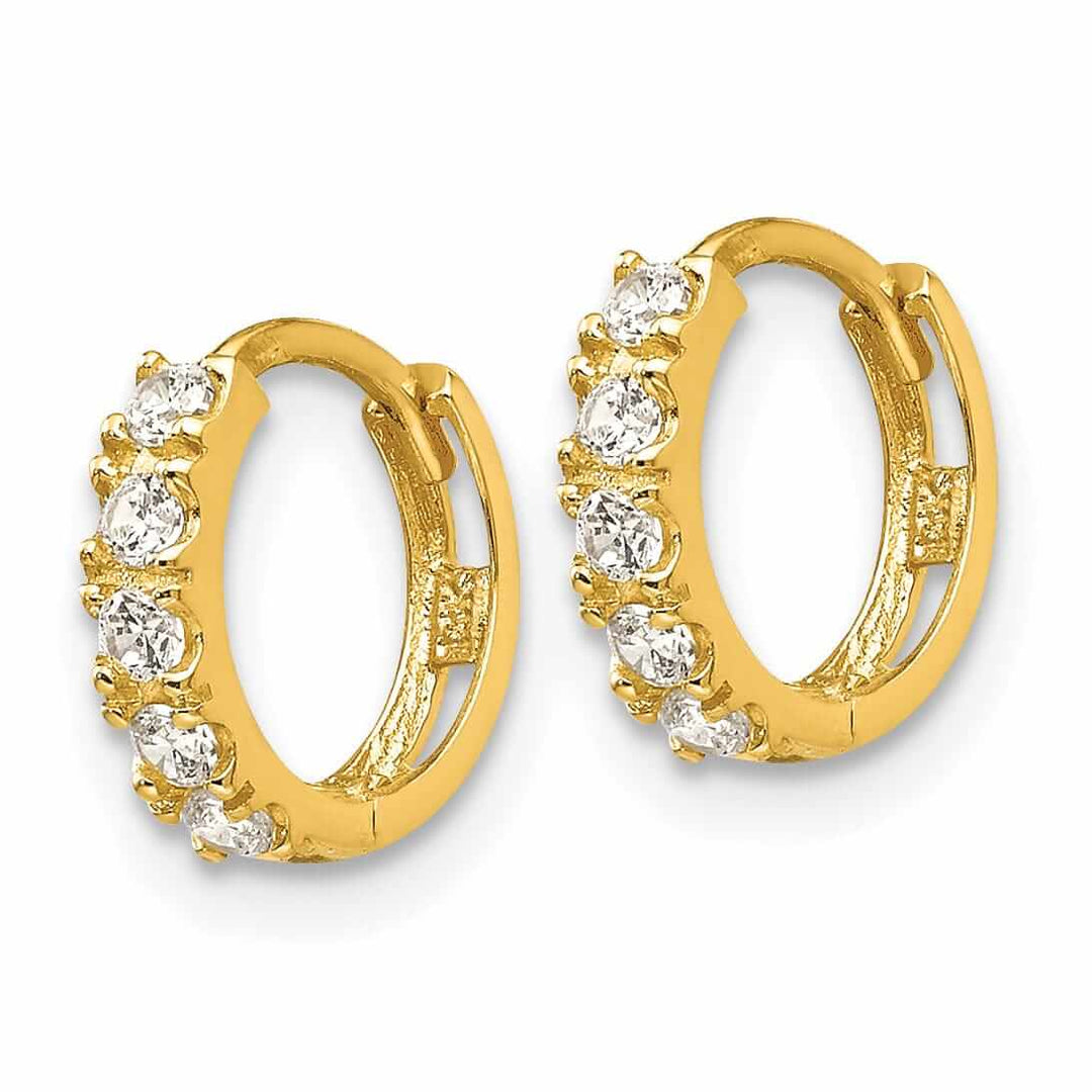 14k Madi K CZ Childrens Hinged Hoop Earrings