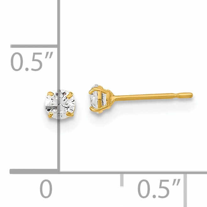 14k Gold Round Basket Set Stud Earrings