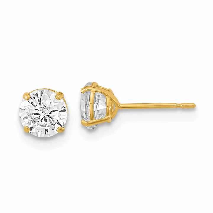 14k 5mm Round Basket Set Stud Earrings