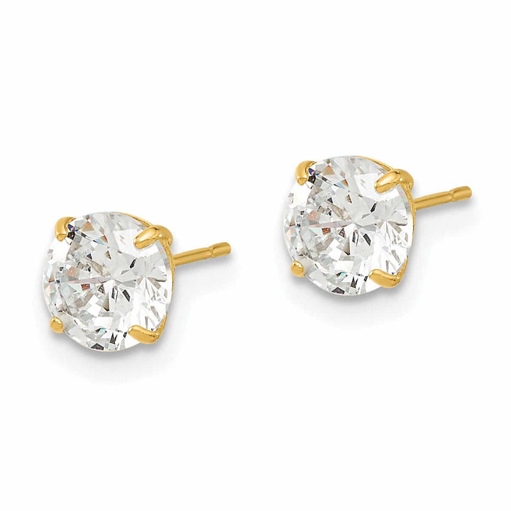 14k 6mm Round Basket Set Stud Earrings