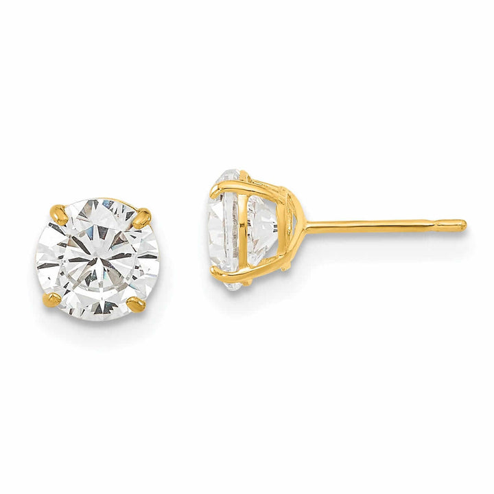 14k 6mm Round Basket Set Stud Earrings