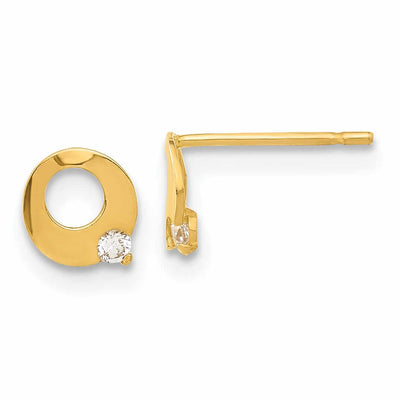 14k Madi K CZ Childrens Circle Post Earrings at $ 35.33 only from Jewelryshopping.com