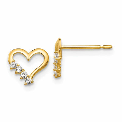 14k Madi K CZ Childrens Heart Post Earrings at $ 47.65 only from Jewelryshopping.com