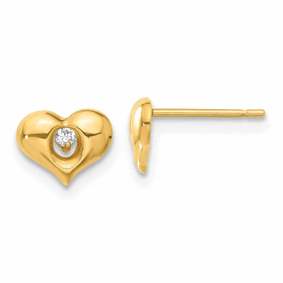 14k Madi K CZ Childrens Heart Post Earrings at $ 62.53 only from Jewelryshopping.com