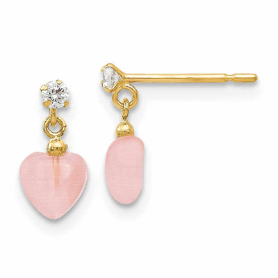 14k Cat's Eye Heart Post Earrings at $ 35.73 only from Jewelryshopping.com