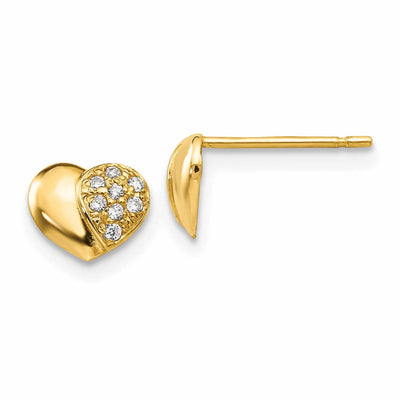 14k Madi K CZ Childrens Heart Post Earrings at $ 57.43 only from Jewelryshopping.com