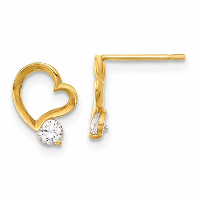14k Madi K CZ Childrens Heart Post Earrings at $ 43.83 only from Jewelryshopping.com
