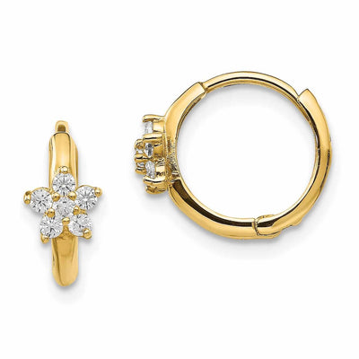 14k Madi K Flower Hinged Hoop Earrings at $ 101 only from Jewelryshopping.com
