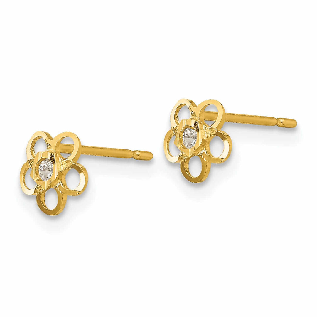 14k Madi K CZ Flower Post Earrings