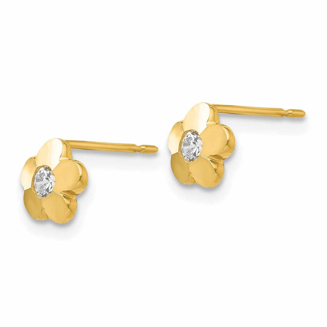 14k Madi K CZ Flower Post Earrings