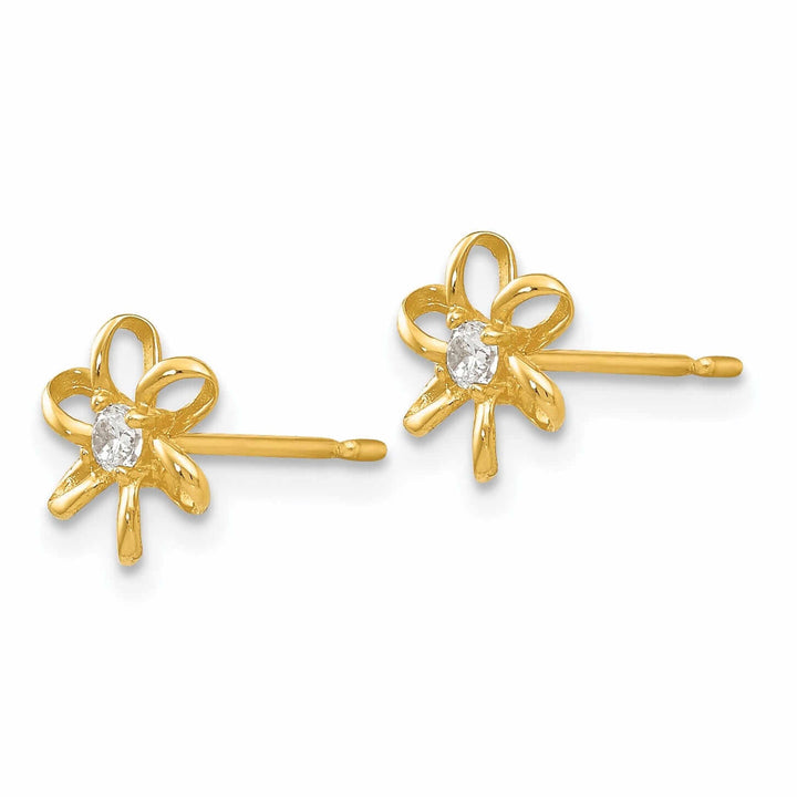 14k Madi K CZ Childrens Flower Post Earrings