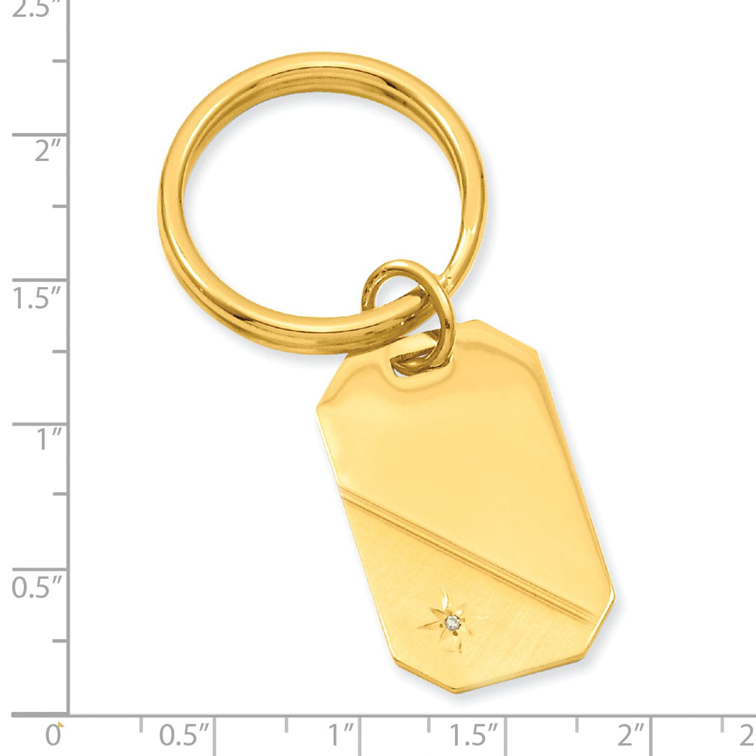 Gold Plated Star Cut Diamond Key Ring