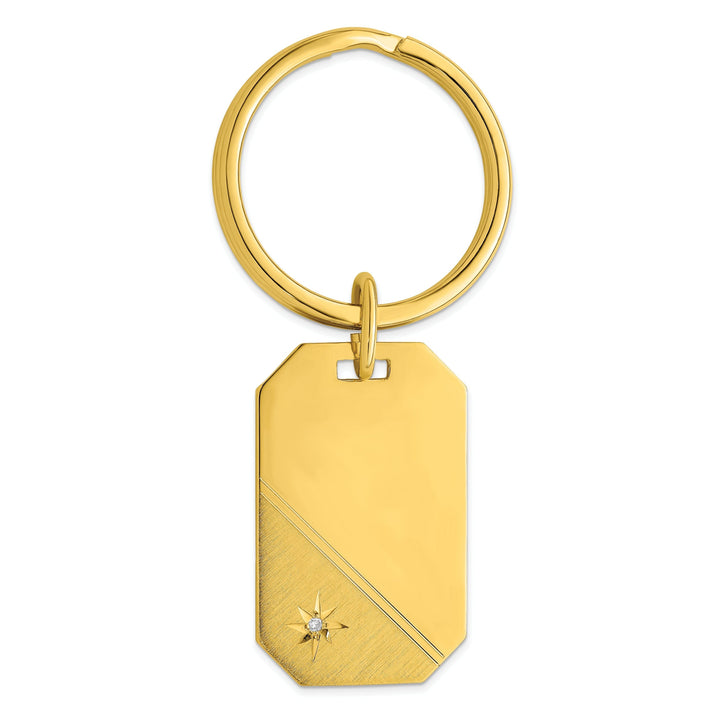 Gold Plated Star Cut Diamond Key Ring