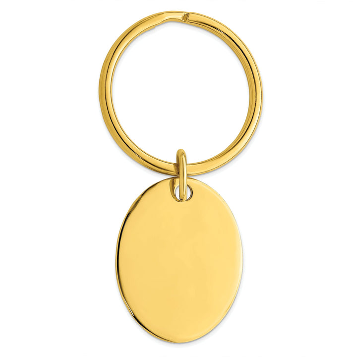 Gold Plated Polished Oval Key Ring