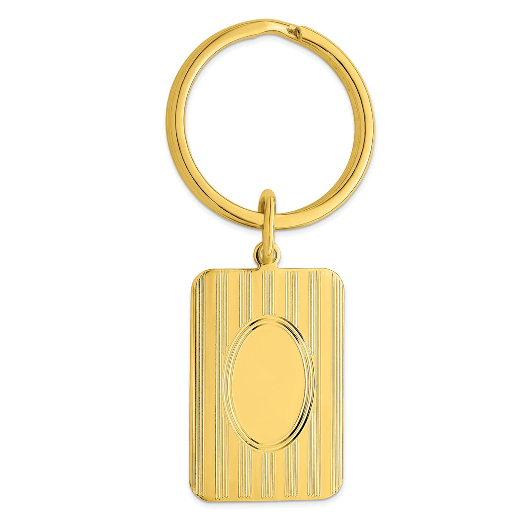 Gold Plated Horizontal Lines Key Ring