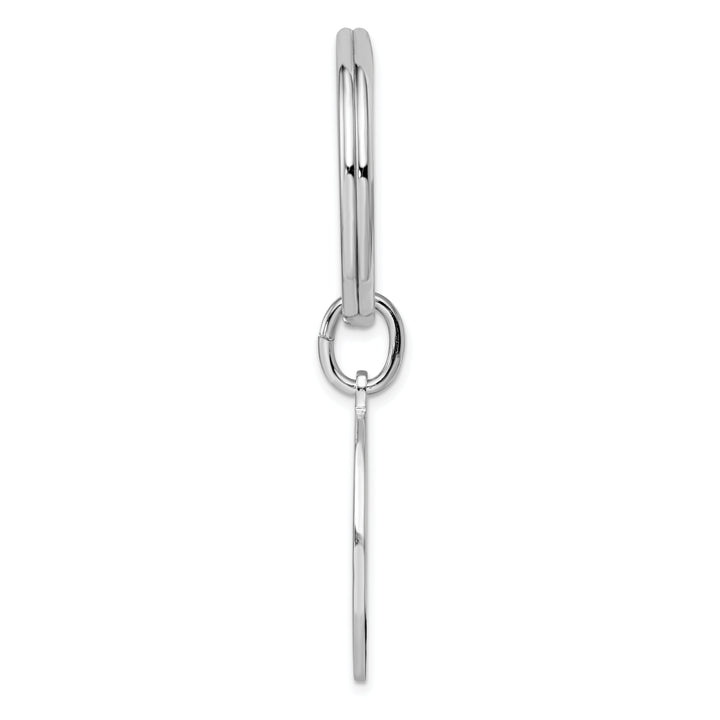 Rhodium Plated Polished Round Key Ring