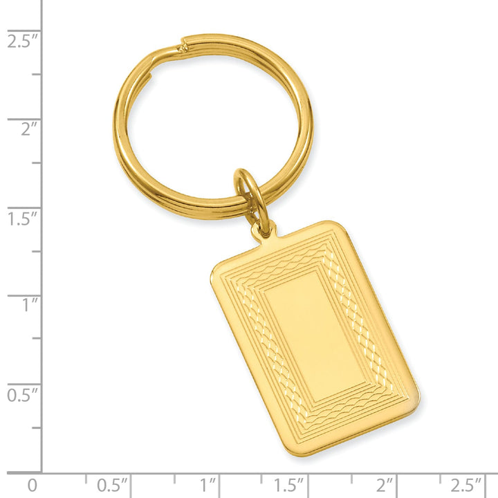 Gold Plated Patterned Border Key Ring