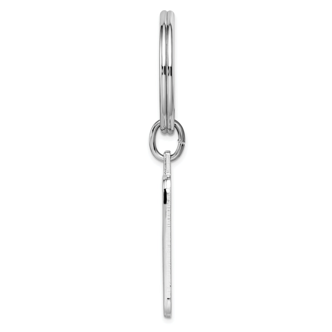 Rhodium Plated Black Grey Colored Key Ring