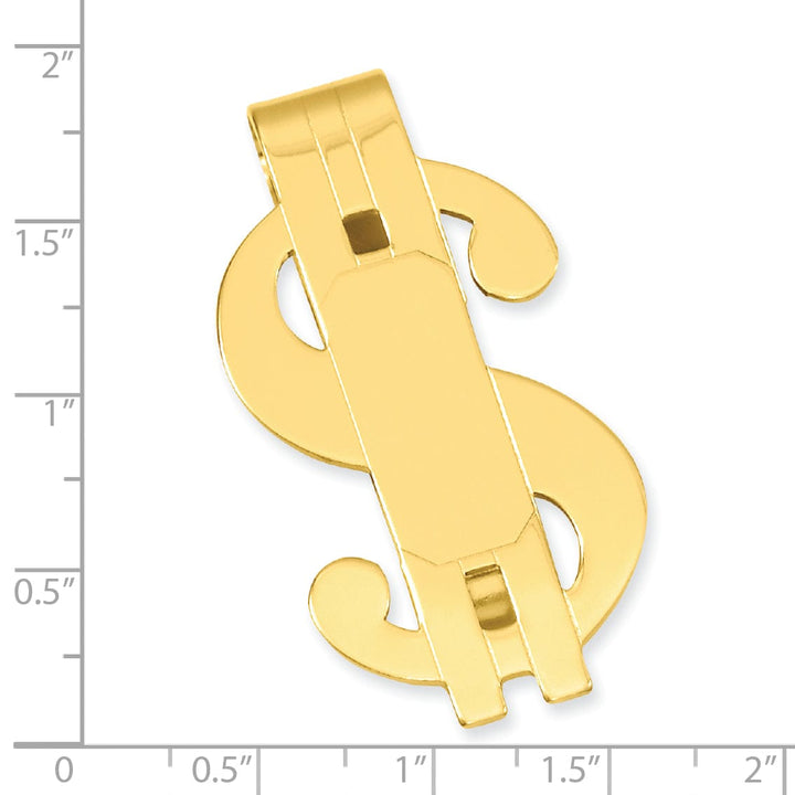 Gold Plated Polished Dollar Sign Money Clip