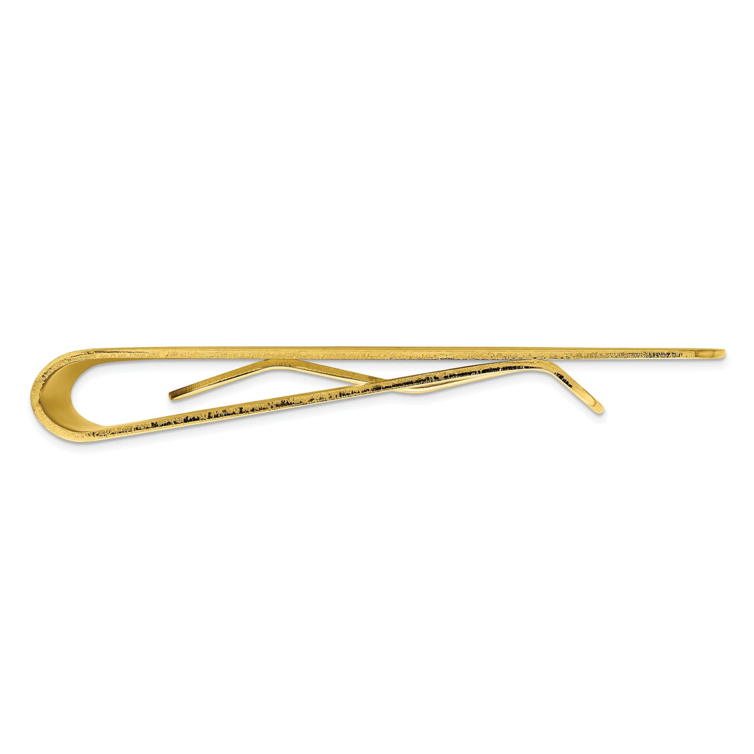 Gold Plated Satin Patterned Corner Money Clip