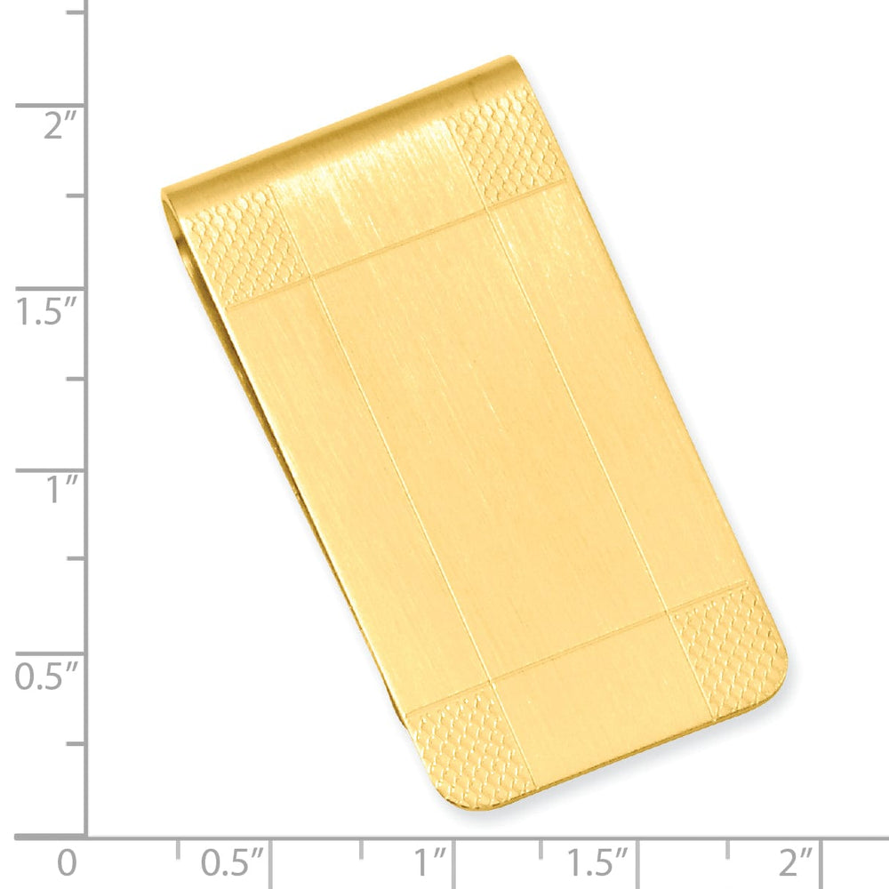 Gold Plated Satin Patterned Corner Money Clip