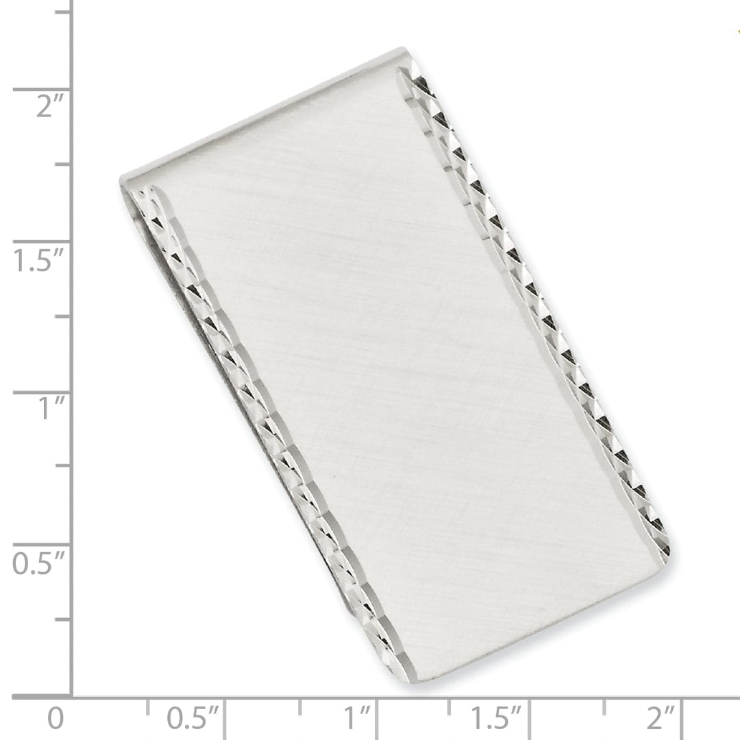 Rhodium Plated Swiss Cut Edge Money Clip