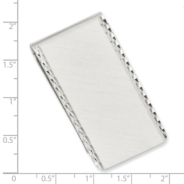 Rhodium Plated Swiss Cut Edge Money Clip