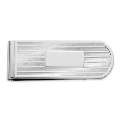 Rhodium Plated Etched Lines Money Clip at $ 48.84 only from Jewelryshopping.com