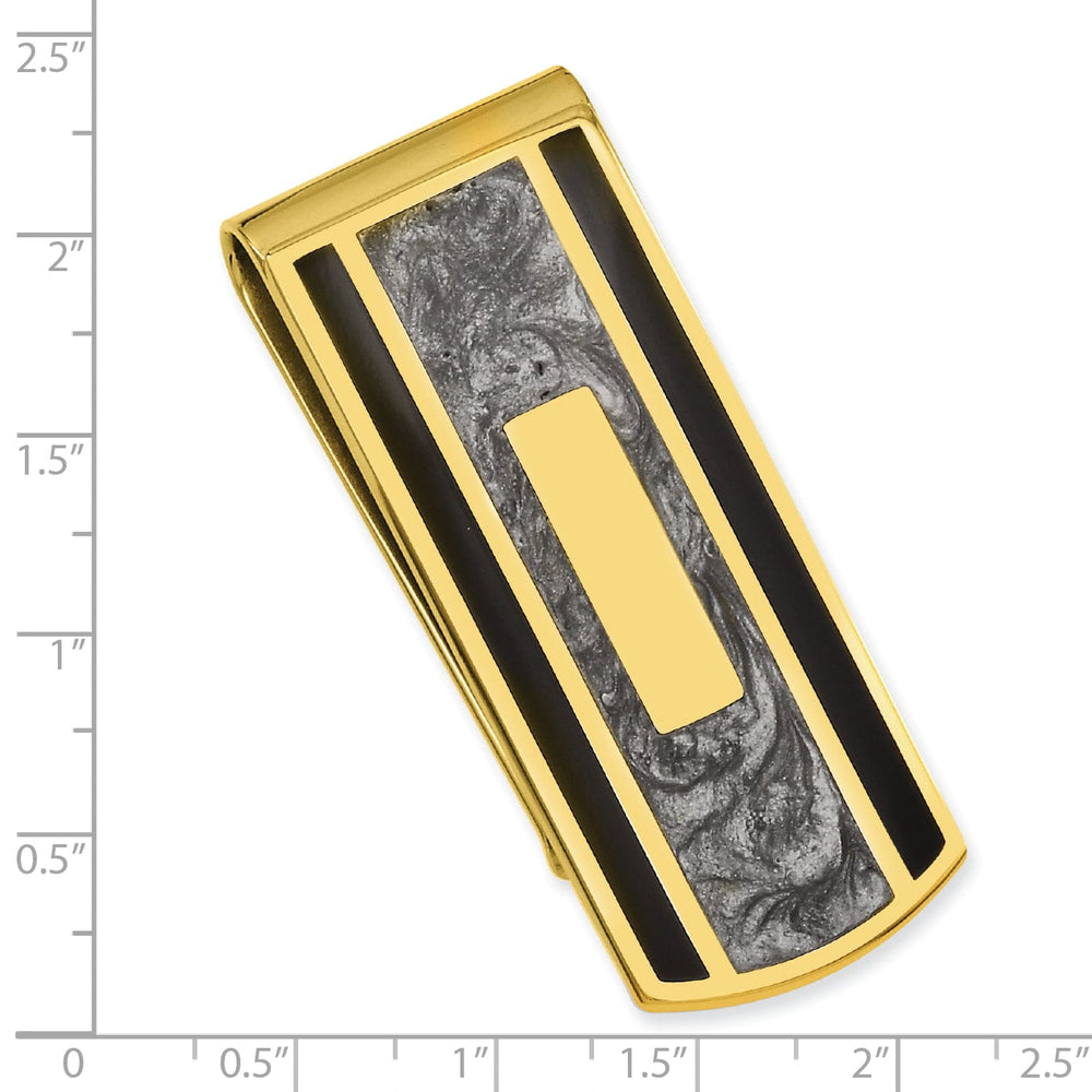 Gold Plated Black Grey Colored Money Clip