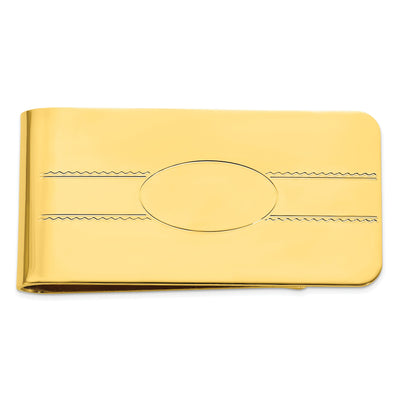 Gold Plated Engravable Oval Center Money Clip at $ 48.84 only from Jewelryshopping.com