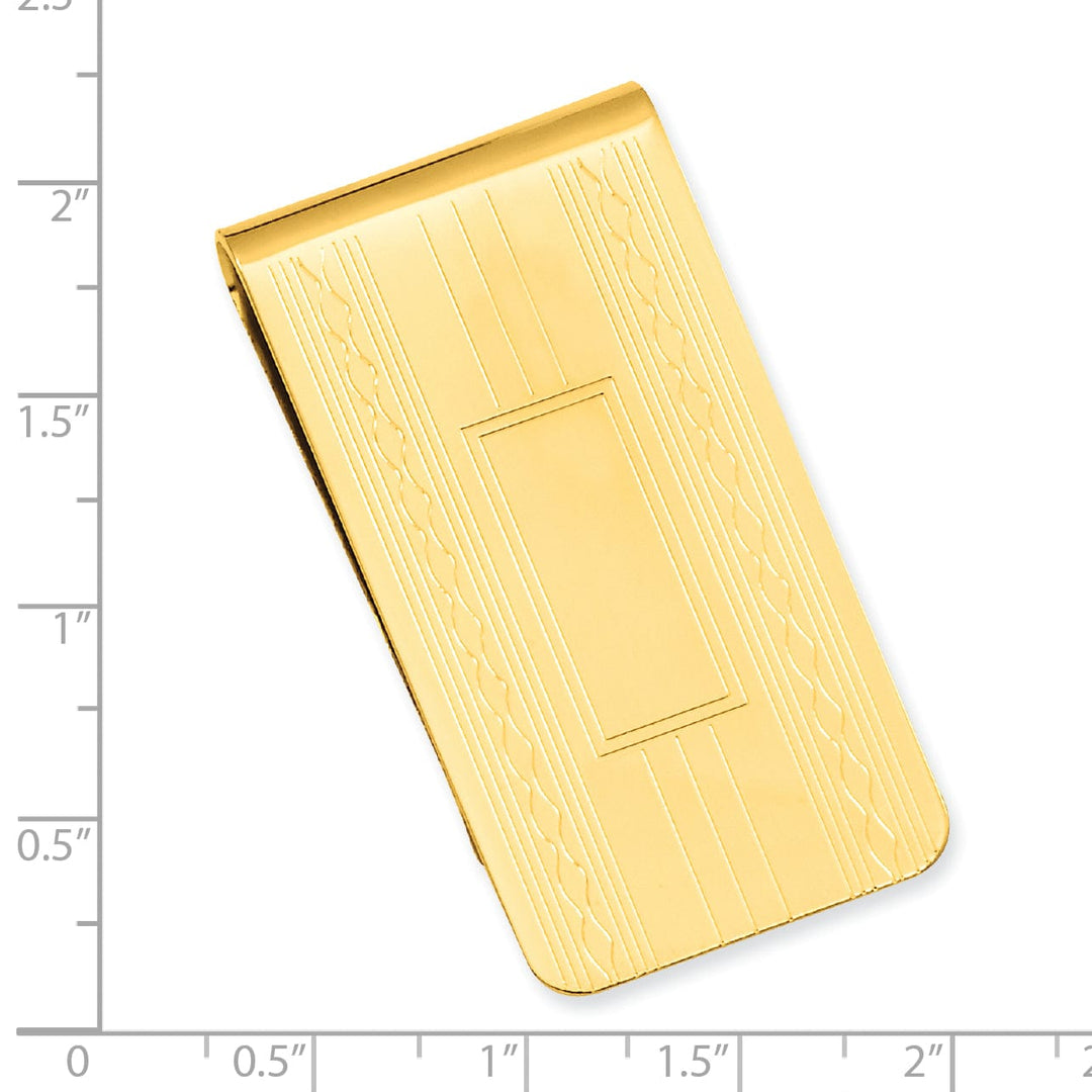 Gold Plated Patterned Edge Money Clip