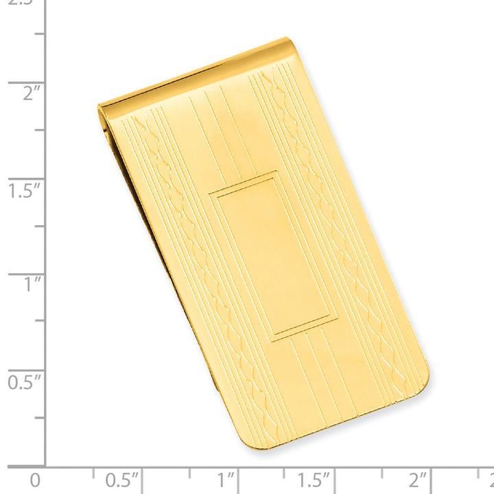 Gold Plated Patterned Edge Money Clip