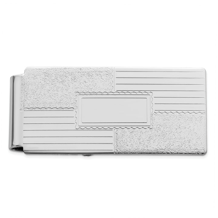 Rhodium Plated Coat of Arms Hinged Money Clip