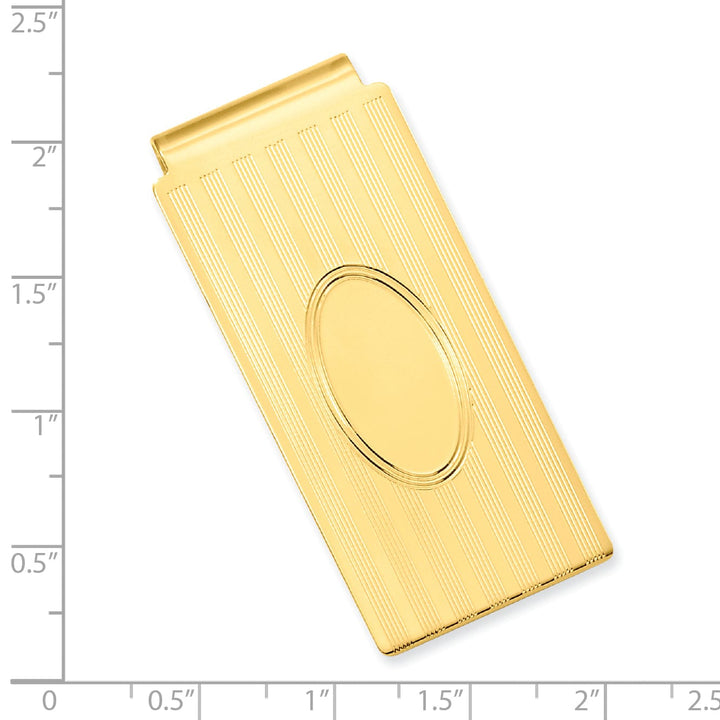 Gold Plated Horizontal Lines Hinged Money Clip