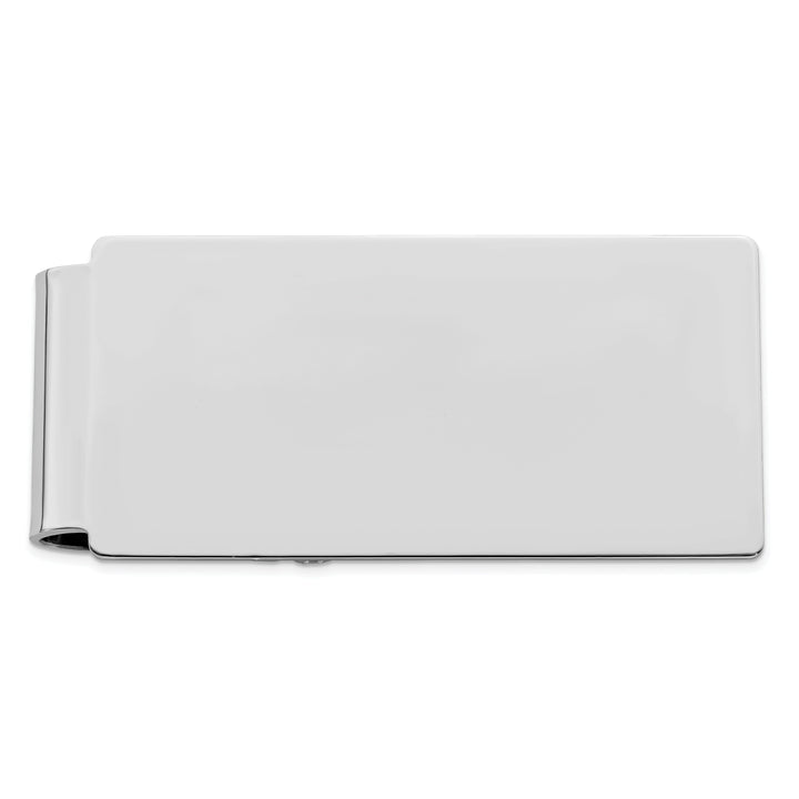 Rhodium Plated Polished Hinged Money Clip