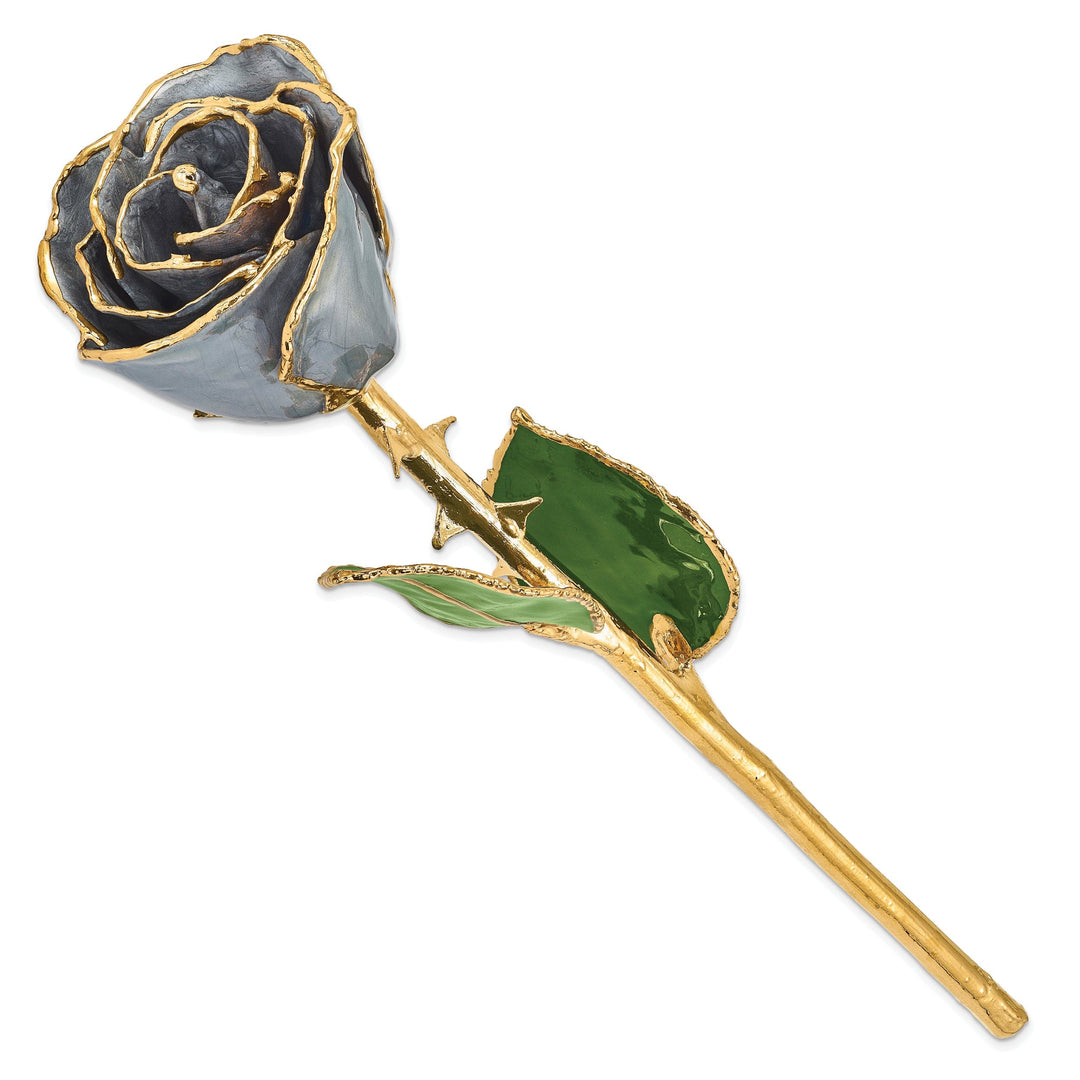 24k Gold Plated Trimmed Silver Moon Stone Rose