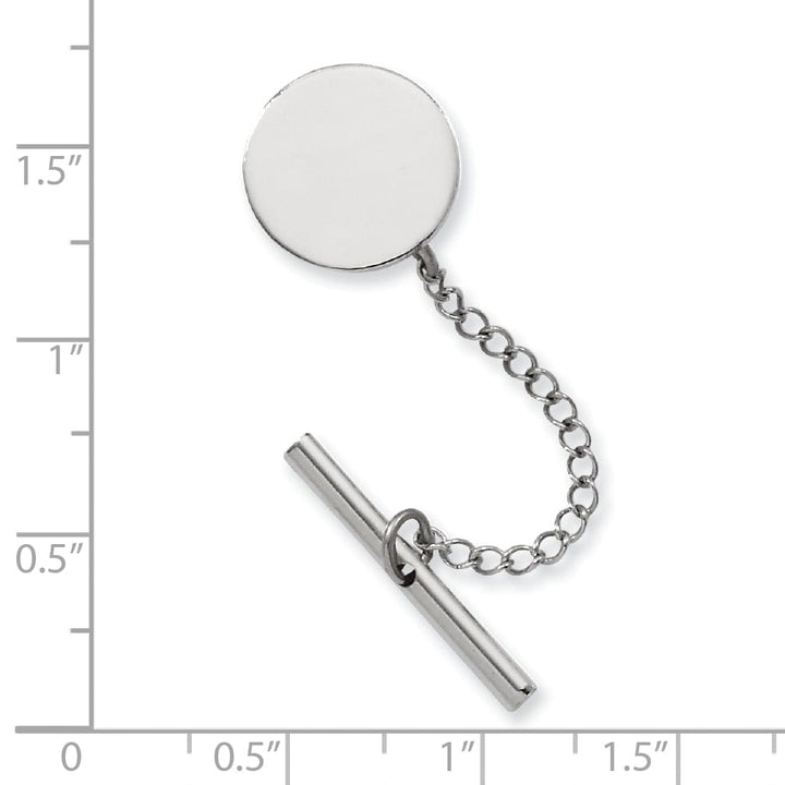 Rhodium Plated Round Polished Tie Tac