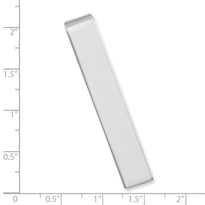 Rhodium Plated Polished Tie Bar at $ 44.4 only from Jewelryshopping.com
