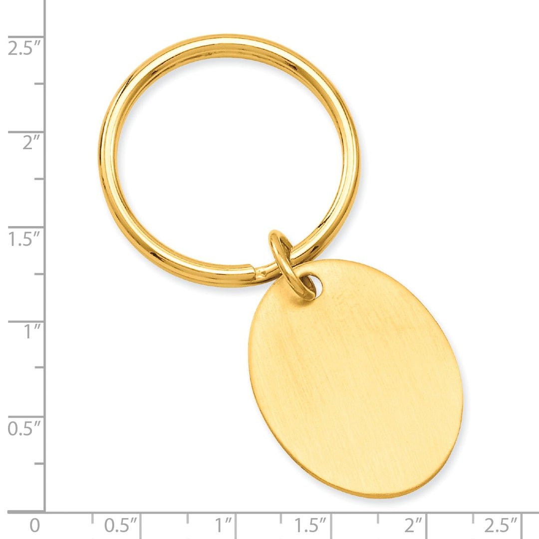 Gold Plated Satin Oval Key Ring