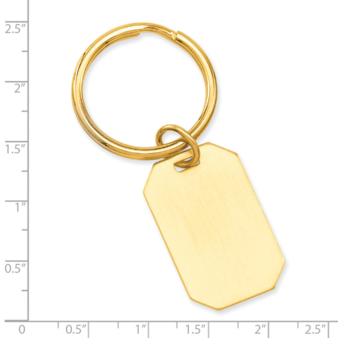 Gold Plated Satin Rectangle Key Ring