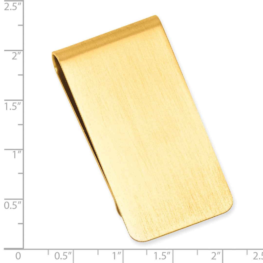 Gold Plated Satin Rectangle Money Clip