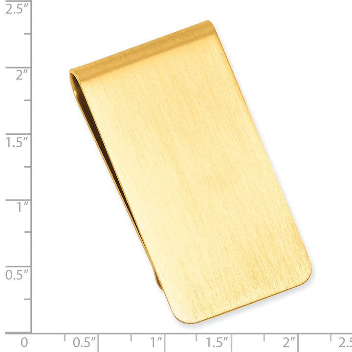 Gold Plated Satin Rectangle Money Clip