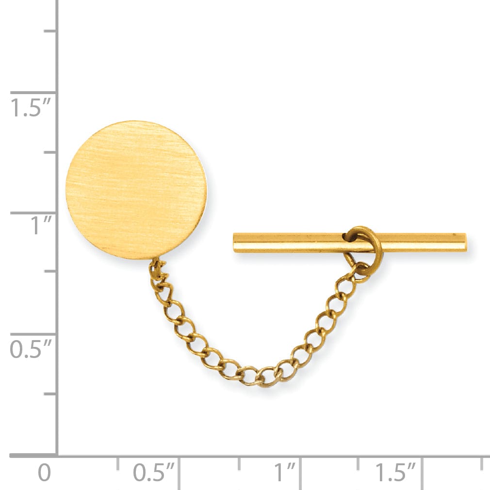 Gold Plated Round Satin Tie Tac