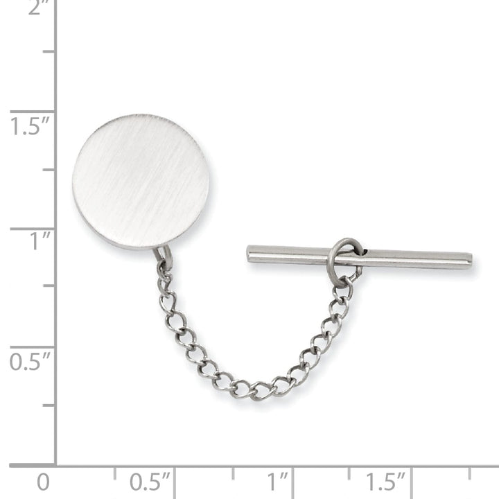 Rhodium Plated Round Satin Tie Tac