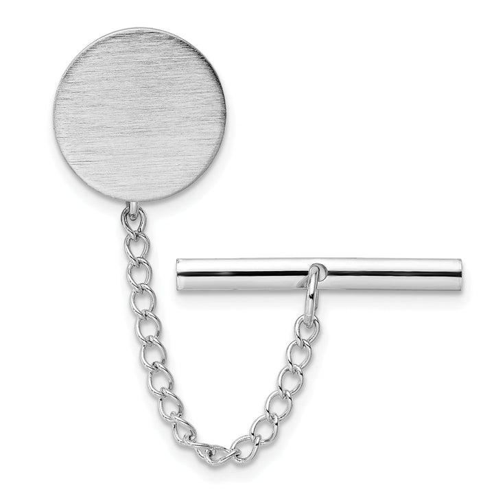 Rhodium Plated Round Satin Tie Tac