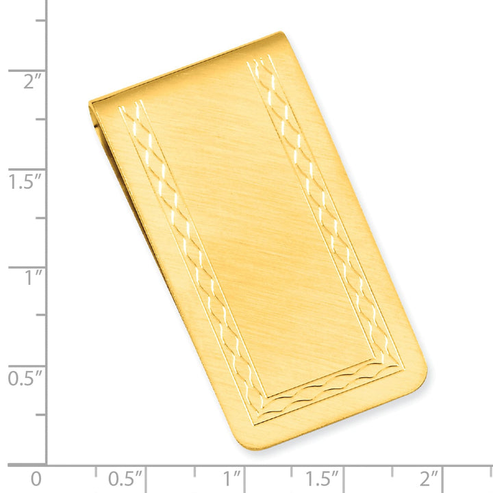 Gold Plated with Engravable Area Money Clip