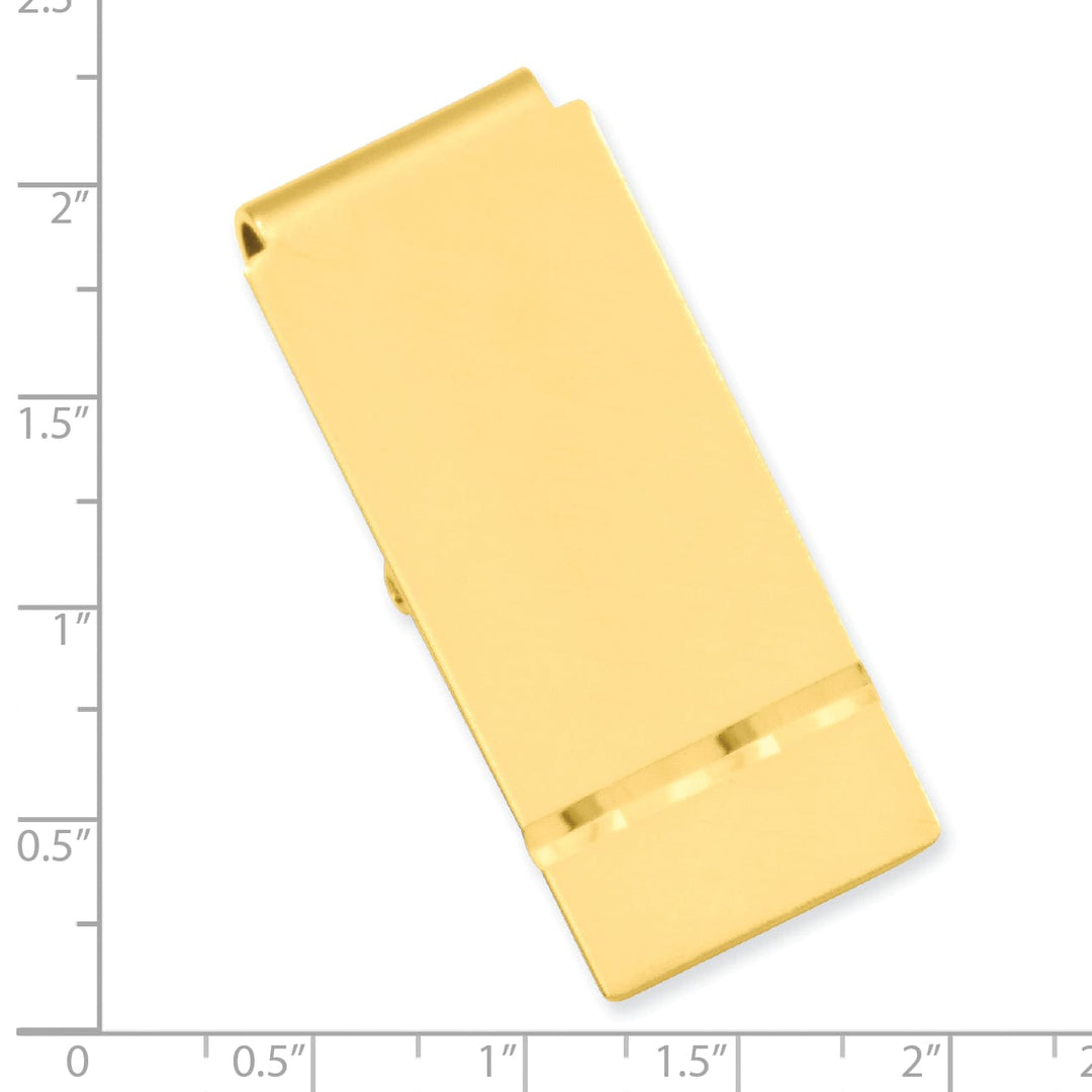 Gold Plated Florentined Satin Hinged Money Clip