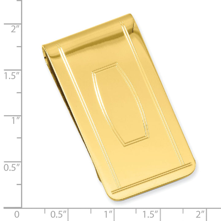 Gold Plated with Engravable Area Money Clip