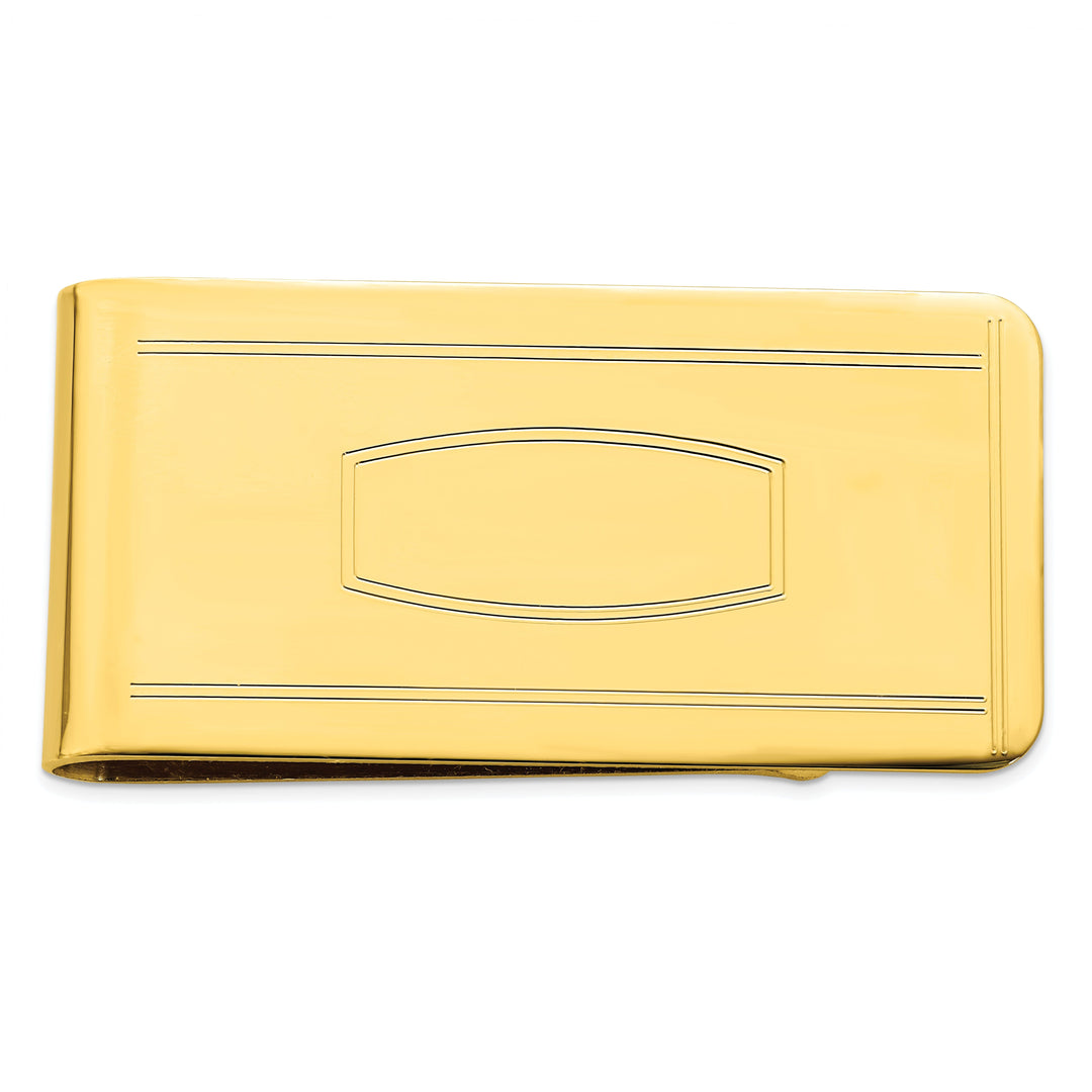 Gold Plated with Engravable Area Money Clip