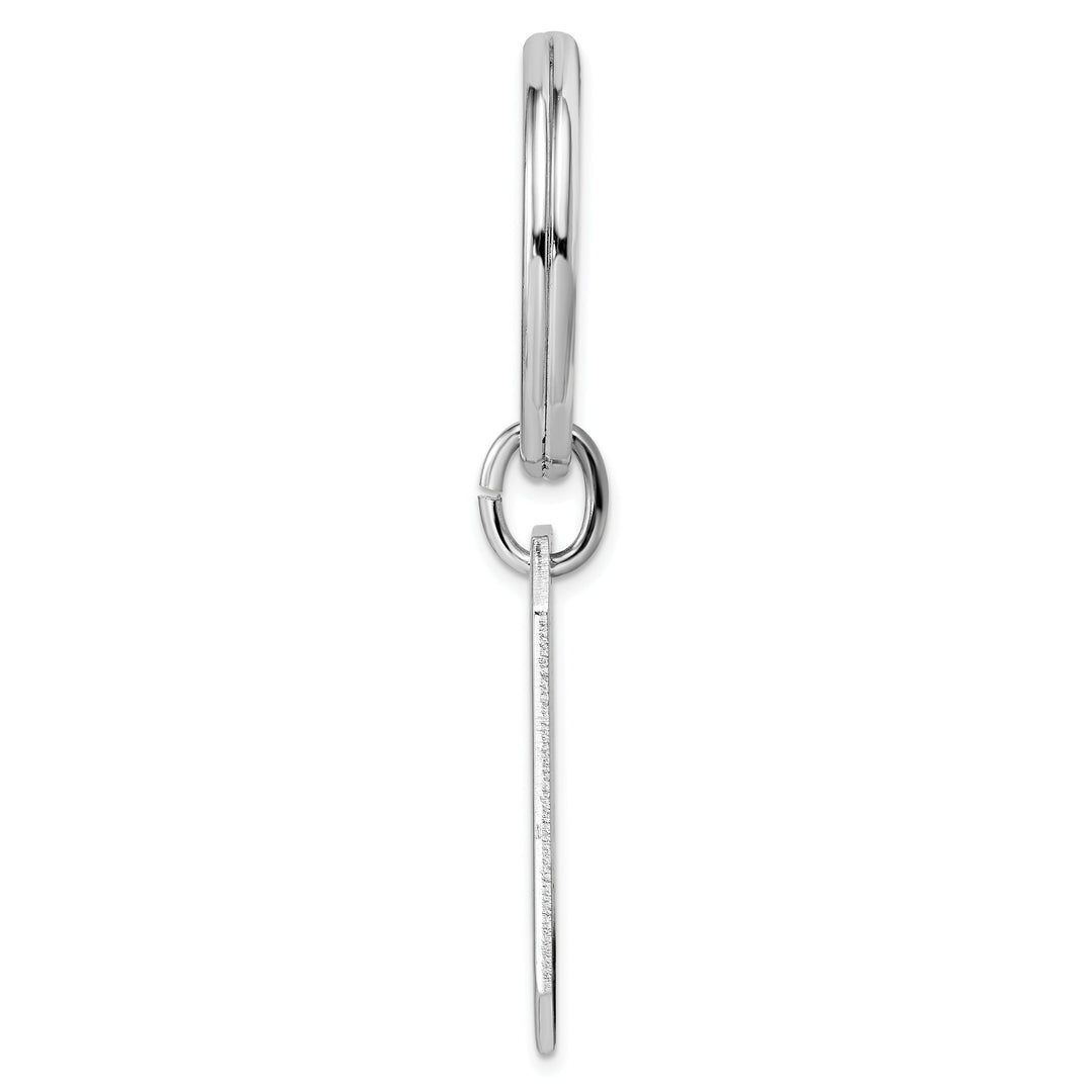 Rhodium Plated with Engraveable Area Key Ring